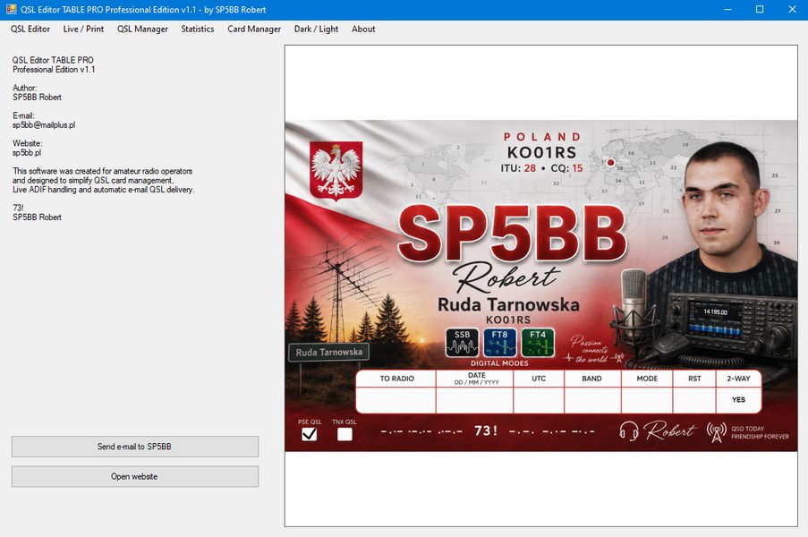 QSL Editor TABLE PRO – zaproszenie do testów
